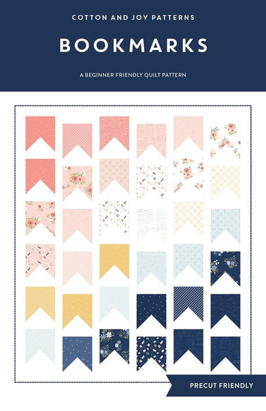 Image of the Bookmarks Quilt Pattern by Fran Gulick for Riley Blake Designs. Features bookmark patterns on a quilt with a white background.
Cute Little Fabric Shop