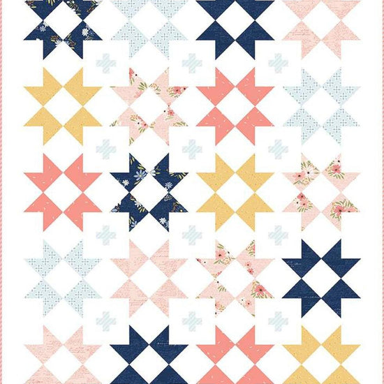 Image of the Stellar Flare Quilt Pattern by Fran Gulick for Riley Blake Designs. Features star blocks on a white background.
Cute Little Fabric Shop