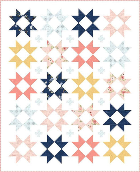 Image of the Stellar Flare Quilt Pattern by Fran Gulick for Riley Blake Designs. Features star blocks on a white background.
Cute Little Fabric Shop