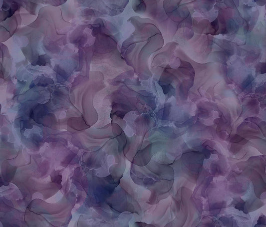 32" End of Bolt Piece - Aura Watercolor Blender 30198 Plum - QT Fabrics - Quilting Cotton Fabric