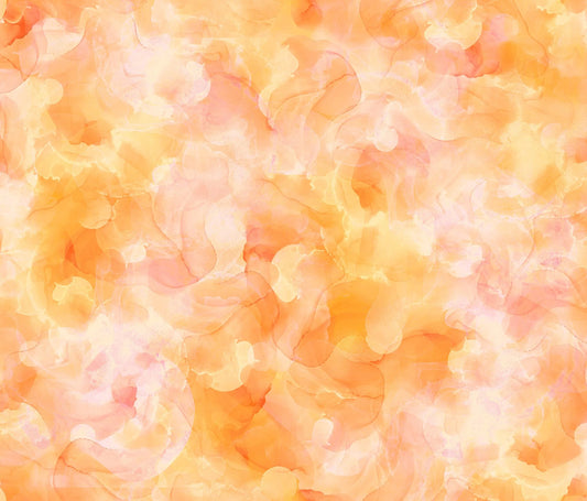 17" End of Bolt - Aura Watercolor Blender 30198 Apricot - QT Fabrics - Quilting Cotton Fabric