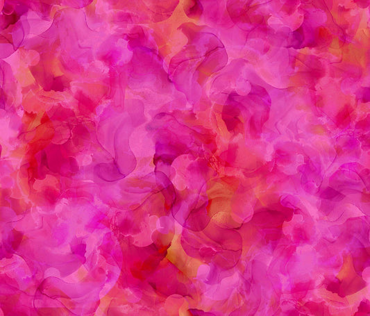 Fat Quarter End of Bolt - Aura Watercolor Blender 30198 Fuchsia - QT Fabrics - Quilting Cotton Fabric