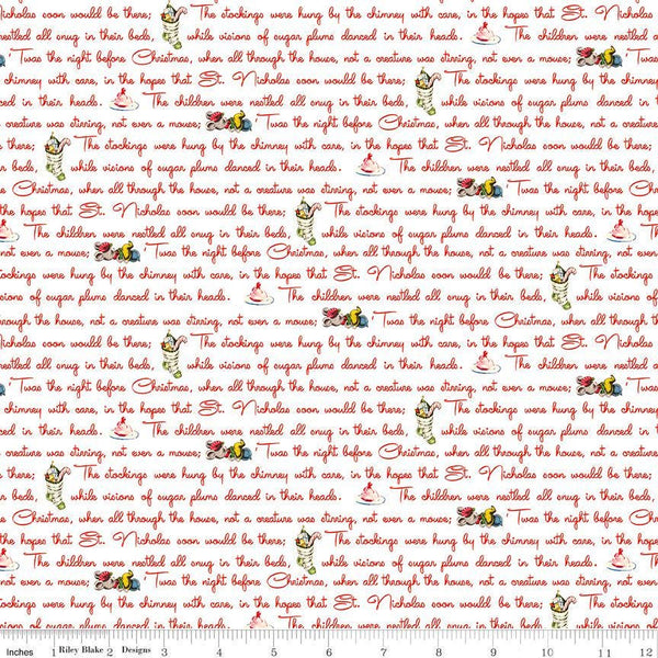 Christmas Joys Text C12255 White - Riley Blake Designs - Quilting Cotton Fabric