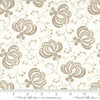 Image of the Hollyhocks Roses Bloom Linen quilting cotton fabric by Moda Fabrics. Features flowers and leaves on a cream background. 
Cute Little Fabric Shop