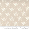 Image of the Hollyhocks Roses Puffs Linen quilting cotton fabric by Moda Fabrics. Features small flowers on a tan background. 
Cute Little Fabric Shop