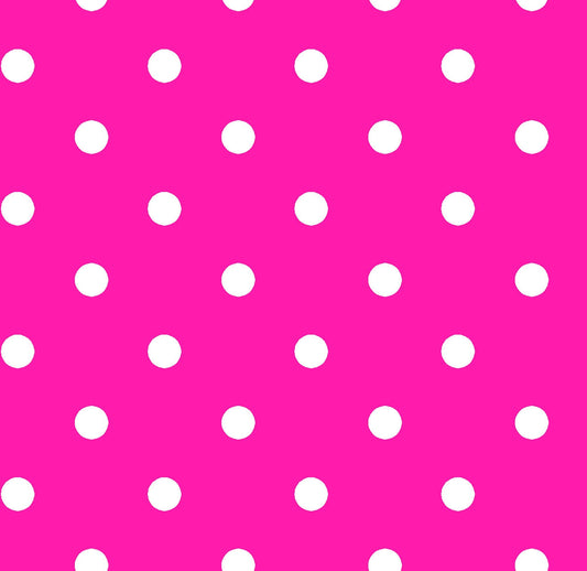 Fat Quarter End of Bolt - DEAL Dots and Stripes and More Brights Small Dot 28892 P Pink - QT Fabrics - Polka - Quilting Cotton Fabric