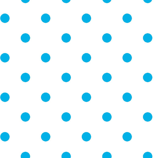 23" End of Bolt - CLEARANCE Dots and Stripes and More Brights Small Dot 28892 ZQ Turquoise on White - QT - Polka Dots Dotted-Quilting Cotton