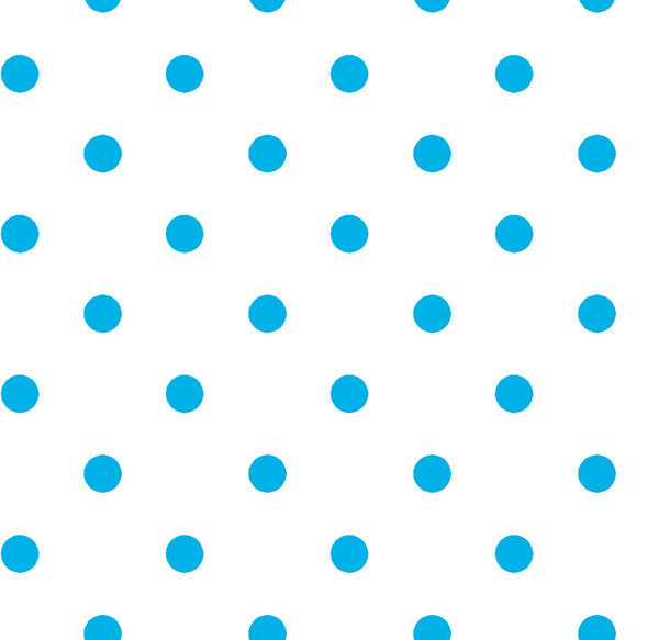 CLEARANCE Dots and Stripes and More Brights Small Dot 28892 ZQ Turquoise on White - QT Fabrics - Polka Dots Dotted - Quilting Cotton Fabric