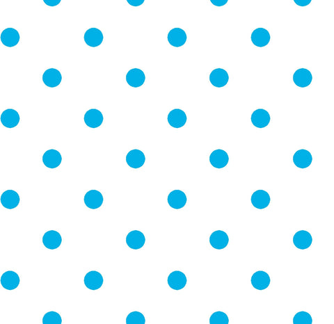 CLEARANCE Dots and Stripes and More Brights Small Dot 28892 ZQ Turquoise on White - QT Fabrics - Polka Dots Dotted - Quilting Cotton Fabric