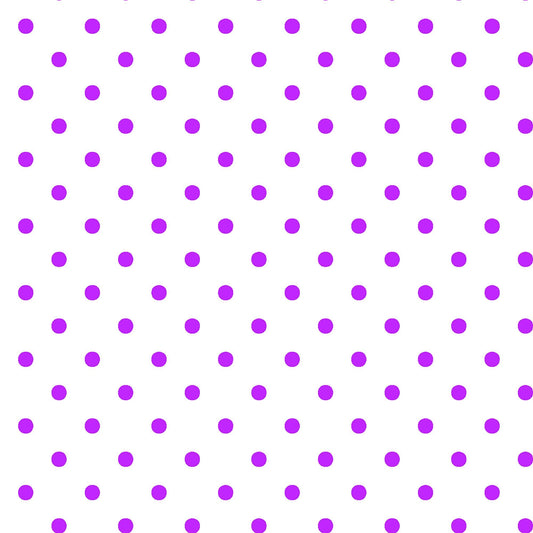 Fat Quarter End of Bolt - Dots and Stripes and More Brights Mini Dot 28891 ZV Purple on White - QT Fabrics-Polka Dots-Quilting Cotton Fabric
