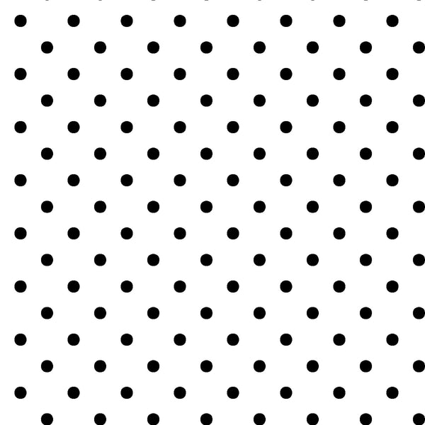 34" End of Bolt - Dots and Stripes and More Mini Dot 28891 ZJ Black on White - QT Fabrics - Polka Dots Dotted - Quilting Cotton Fabric