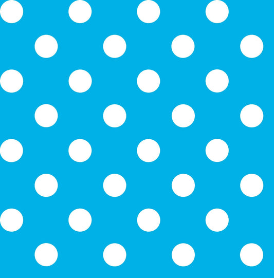 31" End of Bolt Piece - DEAL Dots and Stripes and More Brights Medium Dot 28893 Q Turquoise - QT Fabrics - Quilting Cotton Fabric