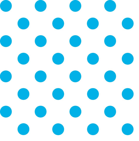 CLEARANCE Dots and Stripes and More Brights Medium Dot 28893 ZQ Turquoise on White - QT Fabrics - Polka Dots Dotted - Quilting Cotton Fabric