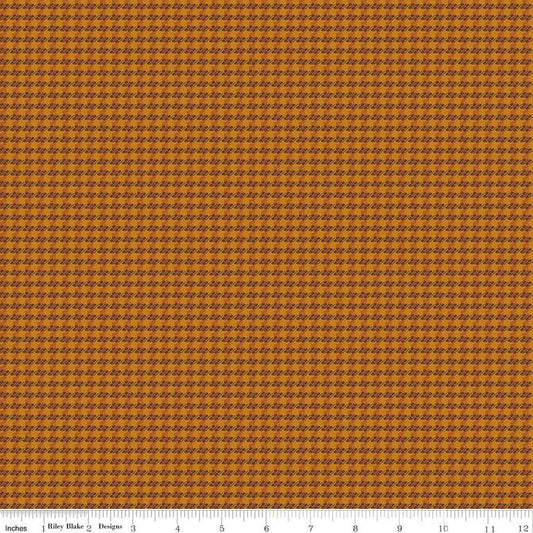 Image of the Stitchers Flannel Houndstooth Spice flannel fabric by Vicki McCarty for Riley Blake Designs. Features small houndstooth patterns on a brown orange background.
Cute Little Fabric Shop