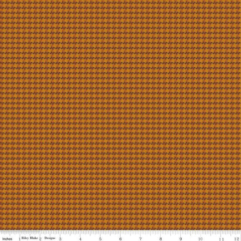 Image of the Stitchers Flannel Houndstooth Spice flannel fabric by Vicki McCarty for Riley Blake Designs. Features small houndstooth patterns on a brown orange background.
Cute Little Fabric Shop