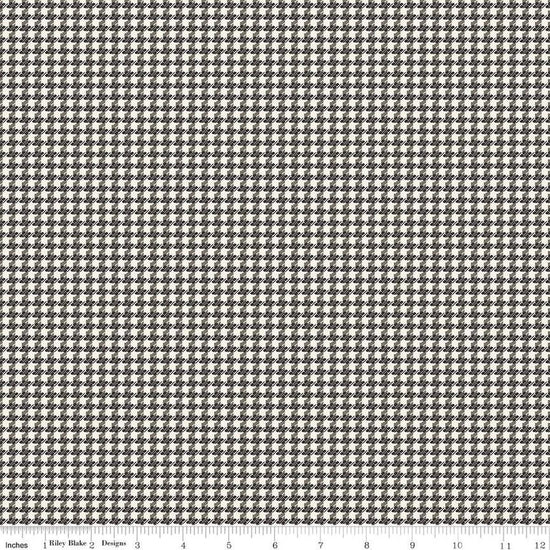 Image of the Stitchers Flannel Houndstooth Charcoal flannel fabric by Vicki McCarty for Riley Blake Designs. Features small houndstooth patterns on a white background.
Cute Little Fabric Shop