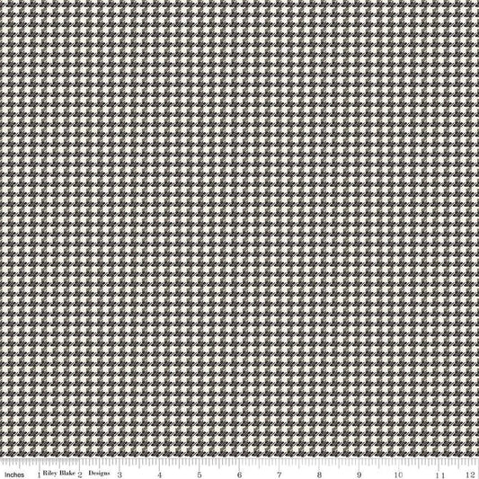Image of the Stitchers Flannel Houndstooth Charcoal flannel fabric by Vicki McCarty for Riley Blake Designs. Features small houndstooth patterns on a white background.
Cute Little Fabric Shop