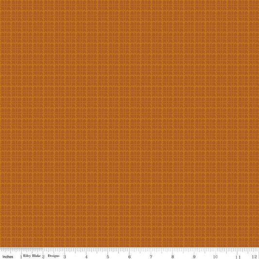 Image of the Stitchers Flannel Plaid Spice flannel fabric by Vicki McCarty for Riley Blake Designs. Features a small plaid patterns on a brown orange background.
Cute Little Fabric Shop