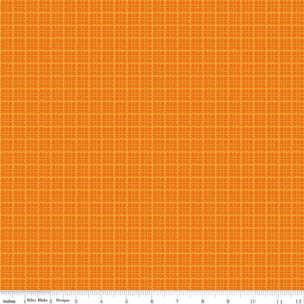 Image of the Stitchers Flannel Plaid Orange flannel fabric by Vicki McCarty for Riley Blake Designs. Features a small plaid patterns on an orange background.
Cute Little Fabric Shop