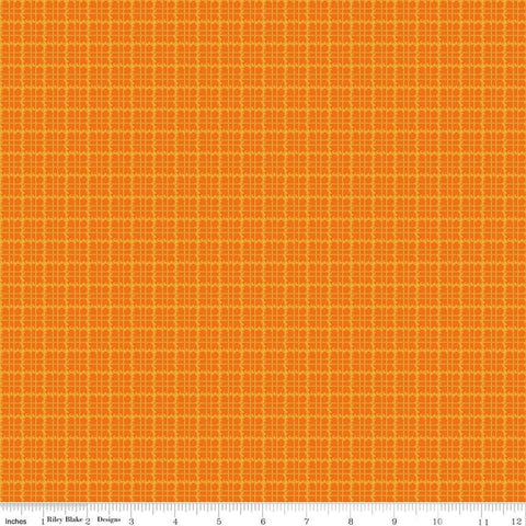 Image of the Stitchers Flannel Plaid Orange flannel fabric by Vicki McCarty for Riley Blake Designs. Features a small plaid patterns on an orange background.
Cute Little Fabric Shop