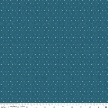 Image of the Stitchers Flannel Dots Blue flannel fabric by Vicki McCarty for Riley Blake Designs. Features small dots on a denim blue background.
Cute Little Fabric Shop