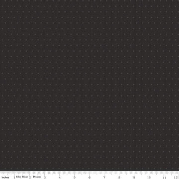 Image of the Stitchers Flannel Dots Black flannel fabric by Vicki McCarty for Riley Blake Designs. Features small dots on a black background.
Cute Little Fabric Shop