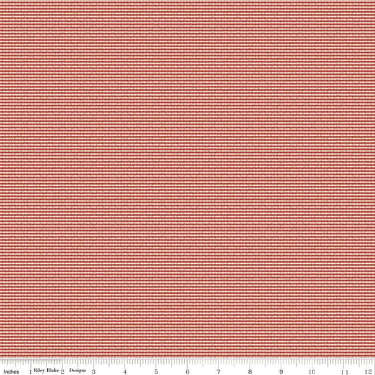 Image of the Stitchers Flannel Railroad Stripe Red flannel fabric by Vicki McCarty for Riley Blake Designs. Features small checked plaid with a diagonal grid on a red background.
Cute Little Fabric Shop