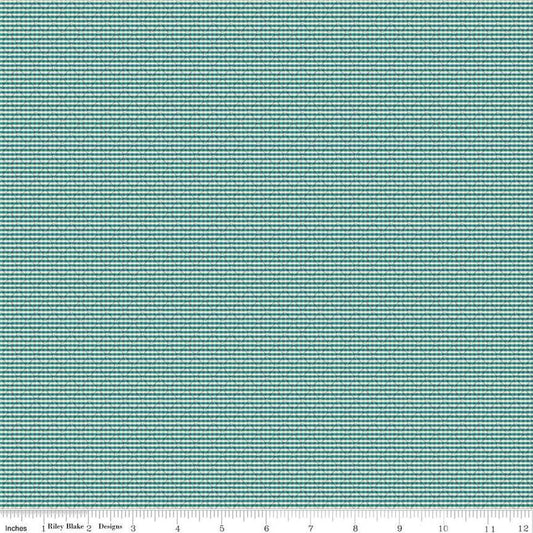 Image of the Stitchers Flannel Railroad Stripe Teal flannel fabric by Vicki McCarty for Riley Blake Designs. Features small checked plaid with a diagonal grid on a teal background.
Cute Little Fabric Shop