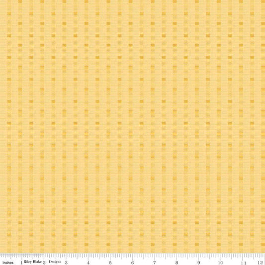 Image of the Stitchers Flannel Railroad Stripe Yellow flannel fabric by Vicki McCarty for Riley Blake Designs. Features a textured stripe on a yellow background.
Cute Little Fabric Shop