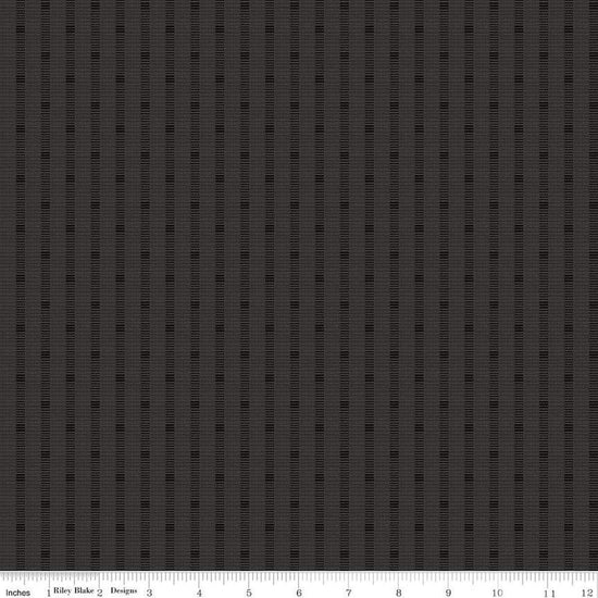 Image of the Stitchers Flannel Railroad Stripe Black flannel fabric by Vicki McCarty for Riley Blake Designs. Features a textured stripe on a black background.
Cute Little Fabric Shop