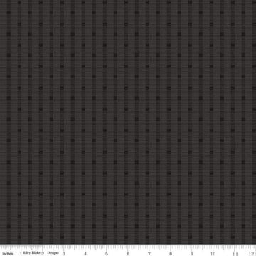 Image of the Stitchers Flannel Railroad Stripe Black flannel fabric by Vicki McCarty for Riley Blake Designs. Features a textured stripe on a black background.
Cute Little Fabric Shop