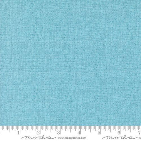 Thatched Frost quilting cotton fabric by Gingiber for Moda Fabrics. Features a textured and lined pattern on a light aqua blue background. 
Cute Little Fabric Shop