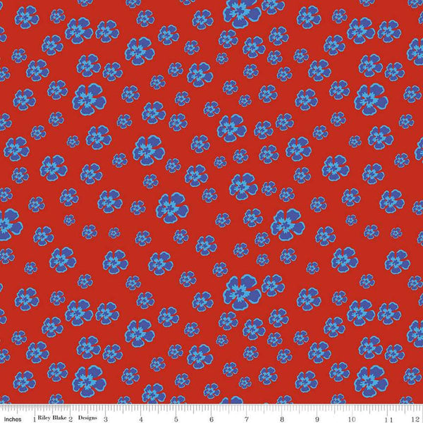 Image of the Botanic Blast Blossoms Red quilting cotton fabric by Sew Yeah Quilting for Riley Blake Designs. Features scattered flowers on a red background.
Cute Little Fabric Shop