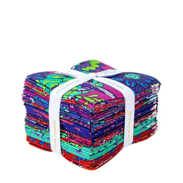 Image of the Botanic Blast Fat Quarter Bundle by Sew Yeah Quilting for Riley Blake Designs. Features floral fabrics with bright colored backgrounds. 
Cute Little Fabric Shop