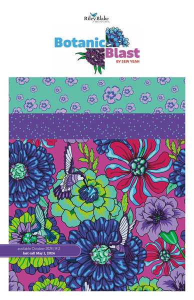 Image of the Botanic Blast Storyboardr by Sew Yeah Quilting for Riley Blake Designs. Features floral fabrics with bright colored backgrounds. 
Cute Little Fabric Shop