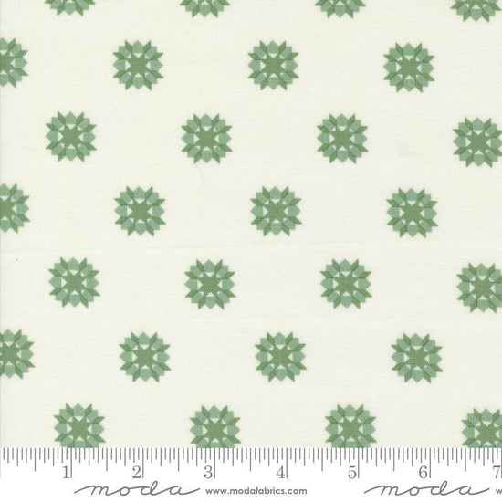 Image of the Rosemary Cottage Blenders Cream Sage quilting cotton fabric by Moda Fabrics. Features small circular flowers scattered on a cream background.
Cute Little Fabric Shop