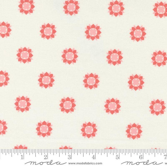 Image of the Rosemary Cottage Blenders Cream Strawberry quilting cotton fabric by Moda Fabrics. Features small circular flowers scattered on a cream background.
Cute Little Fabric Shop