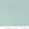 Image of the Rosemary Cottage Stripes Sky quilting cotton fabric by Moda Fabrics. Features light teal blue and cream scalloped stripes.
Cute Little Fabric Shop