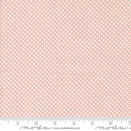 Image of the Rosemary Cottage Check Cream Strawberry quilting cotton fabric by Moda Fabrics. Features diagonal plaid stripes on a cream background.
Cute Little Fabric Shop