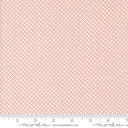 Image of the Rosemary Cottage Check Cream Strawberry quilting cotton fabric by Moda Fabrics. Features diagonal plaid stripes on a cream background.
Cute Little Fabric Shop