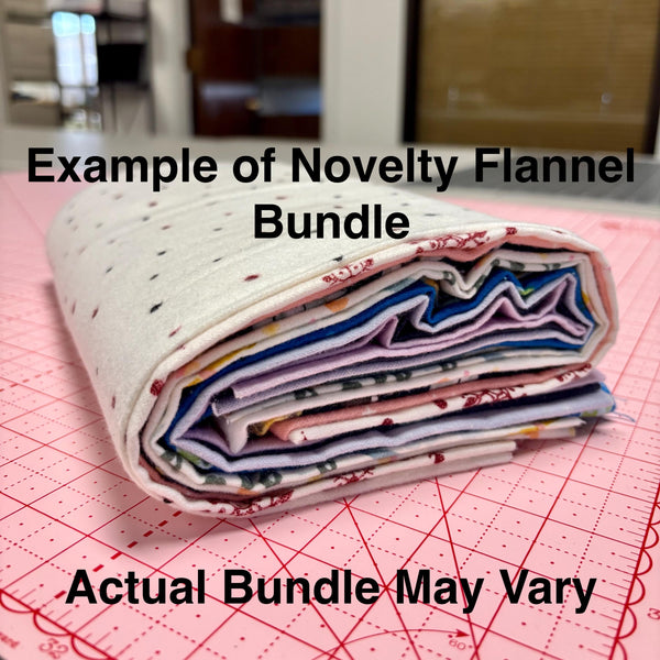 Image of a novelty flannel themed fat quarter mystery bundle using quilting cotton fabric by Riley Blake Designs. Features a flannel novelty bundle. 
Cute Little Fabric Shop