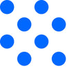SALE Dots and Stripes and More Brights Large Dot 28894 ZB Blue on White - QT Fabrics - Polka Dots Dotted - Quilting Cotton Fabric