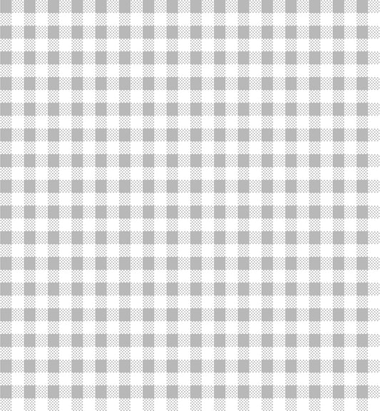 13" End of Bolt - SALE Dots and Stripes and More PRINTED Mini Gingham 28895 K Gray White - QT Fabrics - Checks - Quilting Cotton Fabric