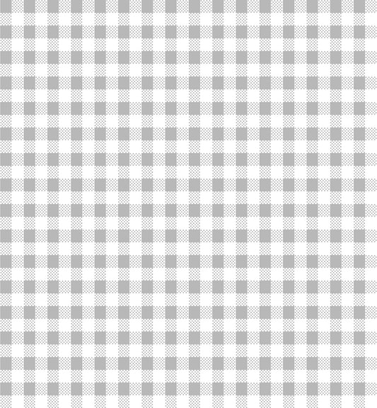 13" End of Bolt - DEAL Dots and Stripes and More PRINTED Mini Gingham 28895 K Gray White - QT Fabrics - Checks - Quilting Cotton Fabric