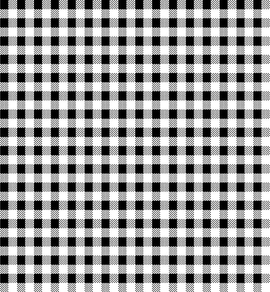 Dots and Stripes and More PRINTED Mini Gingham 28895 J Black White - QT Fabrics - Check Checks Checkered - Quilting Cotton Fabric