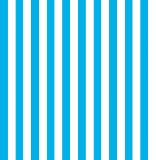 23" End of Bolt - SALE Dots and Stripes and More Brights Small Stripe 28898 Q Turquoise White - QT Fabrics - Stripes - Quilting Cotton