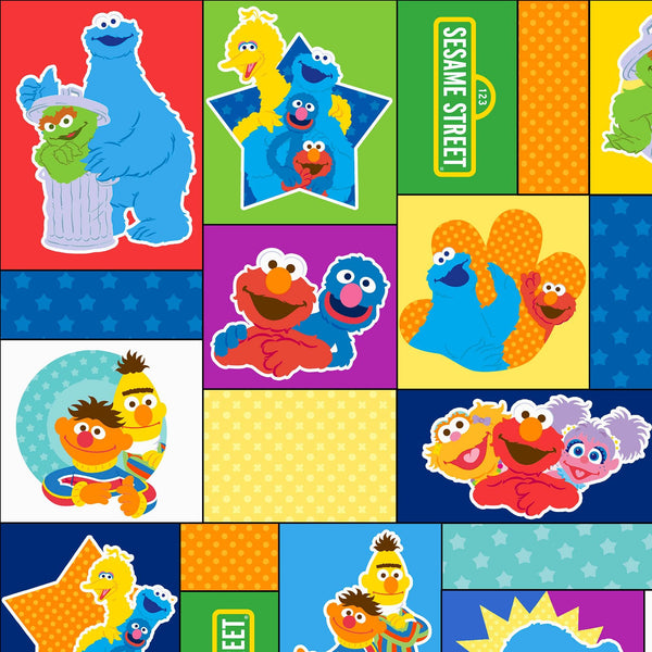 SALE Sesame Street Character Blocks 27910 - by QT Fabrics - Quilting Cotton Fabric