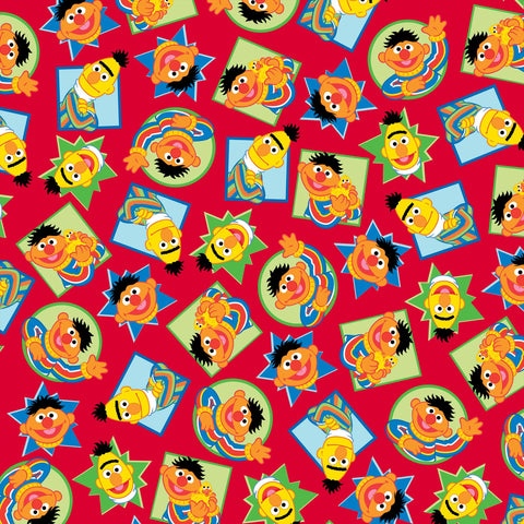 Sesame Street Bert and Ernie 28549-R - by QT Fabrics - Quilting Cotton Fabric