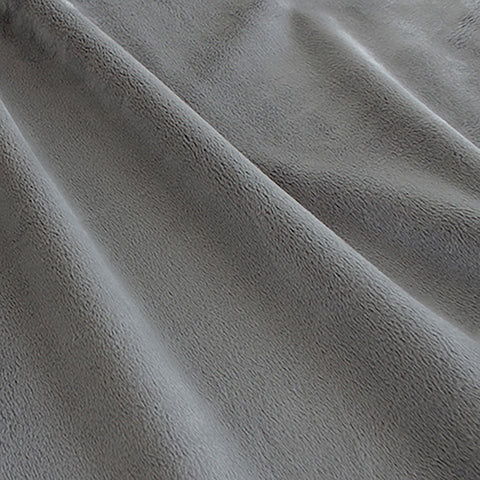 SALE Silky MINKY Solid Extra Wide Width 90" 7581 Charcoal - QT Fabrics - Low Stretch Low Fluff - 100% Polyester