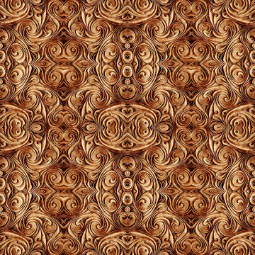 SALE Endless Blues Sea Turtle Geo Medallion 30047 Brown - QT Fabrics - Quilting Cotton Fabric